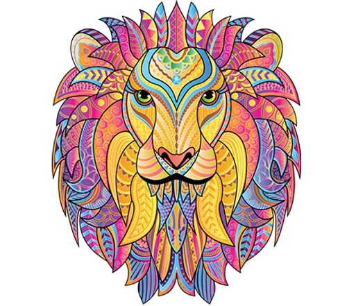 Woody Puzzles® Leo Jigsaw - Puzzle de madera para adultos y niños, 296 piezas, tamaño XL, 41,37 x 48,98 cm