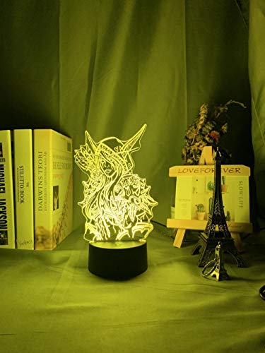 World Of Sylvanas Windrunner 3D Led Night Light para habitación de niños The Dark Lady Illusion Lamp The Banshee Queen Lámpara de mesa Wow-7_Colors_No_Remote