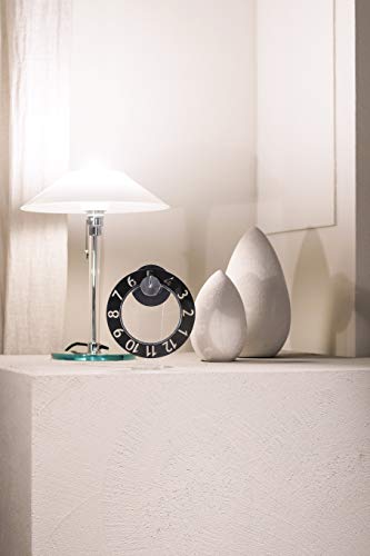 WoW Clock Design - Reloj de mesa Smoking Black Idea regalo original color ahumado Reloj de decoración diseño diámetro 18 cm