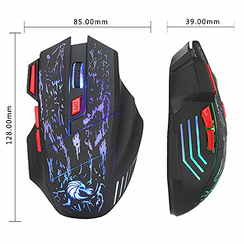 Wscoficey Ratón para juegos H300, ratón RGB con cable con 7 botones, diseño ergonómico de agarre cómodo, ajustable 5500 DPI para PC, ordenador, portátil, ventanas y más