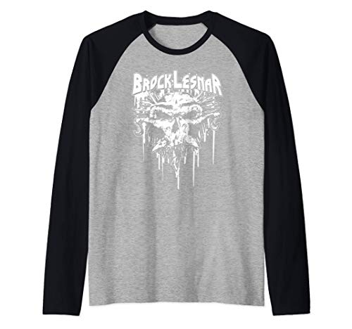 WWE Brock Lesnar Logo Carnage Skull Camiseta Manga Raglan