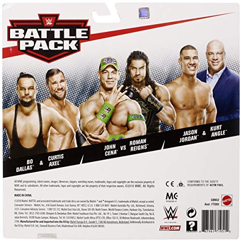 WWE- Pack de 2 Figuras de acción Kurt Angle y Jason Jordan (Mattel GBN52), Multicolor