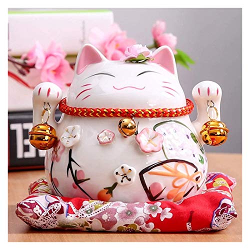 WYZQ Alcancía Delicada de 4,5 Pulgadas Maneki Neko de cerámica, Gato de la Suerte, decoración del hogar, Hucha, Hucha, Hucha, Hucha, Caja de Ahorro de Dinero, Figuras artesanales, Regalo para niñ
