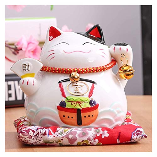 WYZQ Alcancía Delicada de 4,5 Pulgadas Maneki Neko de cerámica, Gato de la Suerte, decoración del hogar, Hucha, Hucha, Hucha, Hucha, Caja de Ahorro de Dinero, Figuras artesanales, Regalo para niñ