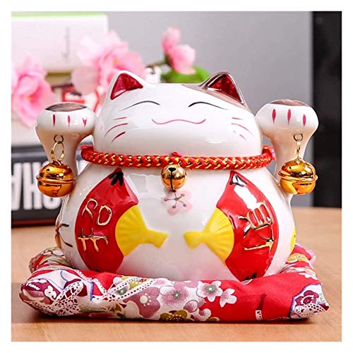 WYZQ Alcancía Delicada de 4,5 Pulgadas Maneki Neko de cerámica, Gato de la Suerte, decoración del hogar, Hucha, Hucha, Hucha, Hucha, Caja de Ahorro de Dinero, Figuras artesanales, Regalo para niñ