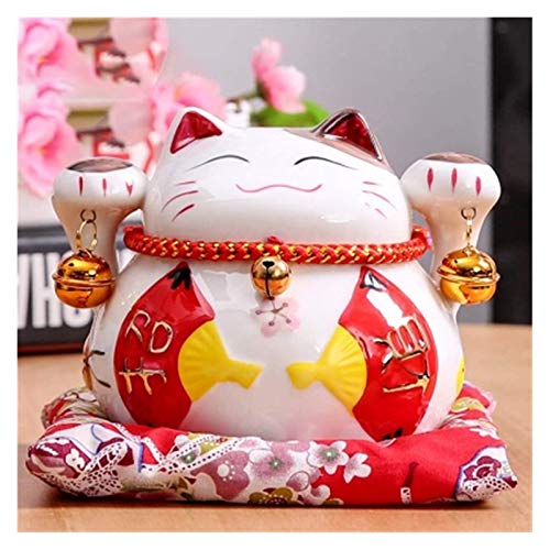 WYZQ Alcancía Delicada de 4,5 Pulgadas Maneki Neko de cerámica, Gato de la Suerte, decoración del hogar, Hucha, Hucha, Hucha, Hucha, Caja de Ahorro de Dinero, Figuras artesanales, Regalo para niñ