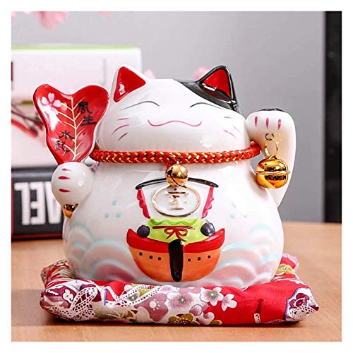 WYZQ Alcancía Delicada de 4,5 Pulgadas Maneki Neko de cerámica, Gato de la Suerte, decoración del hogar, Hucha, Hucha, Hucha, Hucha, Caja de Ahorro de Dinero, Figuras artesanales, Regalo para niñ