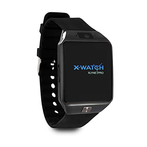 X-WATCH 54024 X30W Smartwatch con Tarjeta SIM y cámara, Color Negro y Cromo, Compatible con iOS y Android