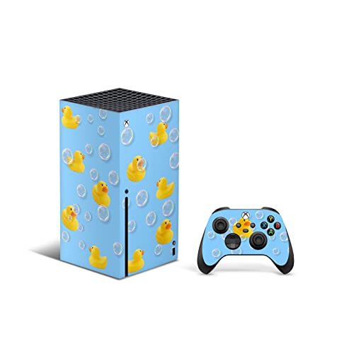 X1 Series X Console Controller Skin De 46 North Design, 3M Technology La Misma Calidad De Calcomanía Para Automóviles, Goma de baño de pato amarillo azul lindo, Duradera, Fabricado En Canadá