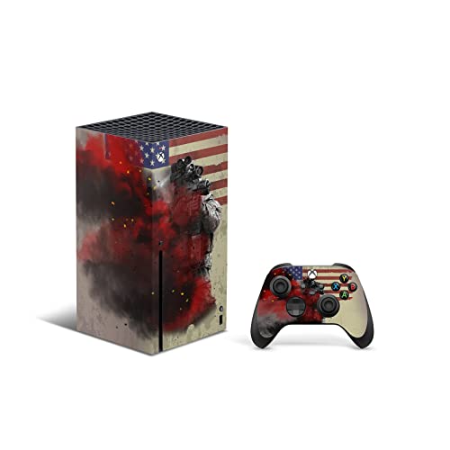 X1 Series X Console Controller Skin De 46 North Design, 3M Technology La Misma Calidad De Calcomanía Para Automóviles, Land Of Liberty Patriot Veteran Soldier, Duradera, Fabricado En Canadá