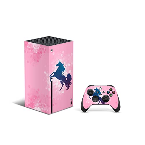 X1 Series X Console Controller Skin De 46 North Design, 3M Technology La Misma Calidad De Calcomanía Para Automóviles, Unicornio Azul Rosa Fantasía, Duradera, Fabricado En Canadá