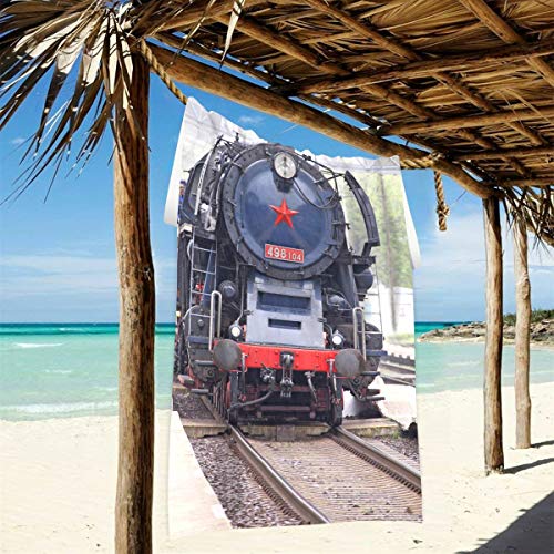 XiangHeFu Ducha Ultra Suave de Lujo Vintage Steam Train Gift Toalla de baño Multiusos de Mano Altamente Absorbente