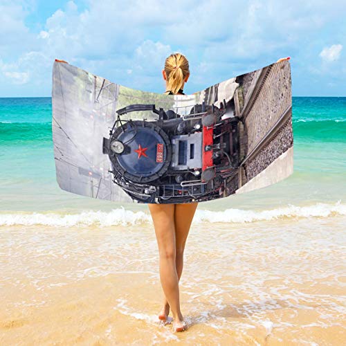 XiangHeFu Ducha Ultra Suave de Lujo Vintage Steam Train Gift Toalla de baño Multiusos de Mano Altamente Absorbente