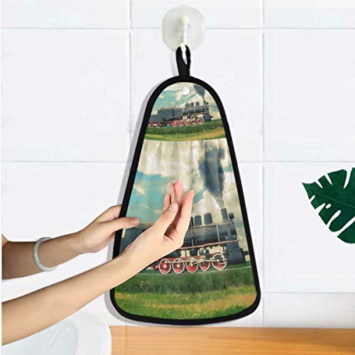 XiangHeFu Toalla de baño Multiusos de Lujo Ultra Suave de Alta absorción Toalla de baño Presente Sunset Classic Old Steam Train