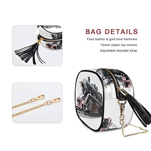 XiangHeFu Wallet Card Holder Purse Old Steam Train Organizer Phone Bag Large Capacity Coin Case