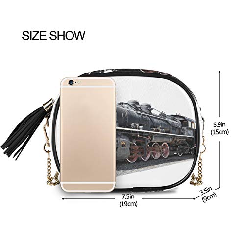 XiangHeFu Wallet Card Holder Purse Old Steam Train Organizer Phone Bag Large Capacity Coin Case