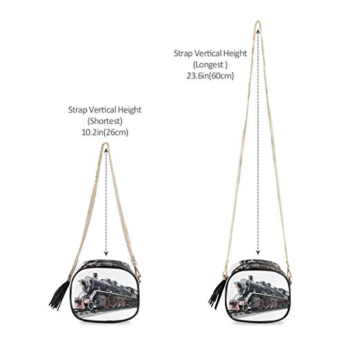 XiangHeFu Wallet Card Holder Purse Old Steam Train Organizer Phone Bag Large Capacity Coin Case