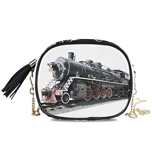 XiangHeFu Wallet Card Holder Purse Old Steam Train Organizer Phone Bag Large Capacity Coin Case