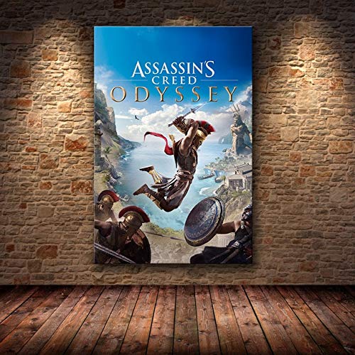 xiangpiaopiao Los Carteles del Juego De Assassin'S Creed Odyssey Decoran El Mar Carteles E Impresiones Artísticos sobre Lienzo 50X70Cm -Hz786