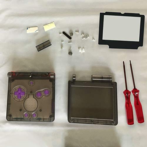 Xingsiyue Transparente de Cubierta de Cáscara de Vivienda Concha Completa + Lente de Vidrio + Destornillador Reemplazo Piezas de Reparación para Gameboy Advance SP GBA SP Consola