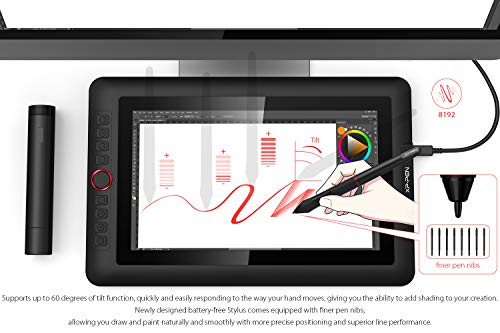 XP-PEN Artist 13.3 Pro Tableta de Dibujo Pantalla Digital Portátil de 13.3 Pulgadas con Lápiz sin Batería para Diseño de Arte