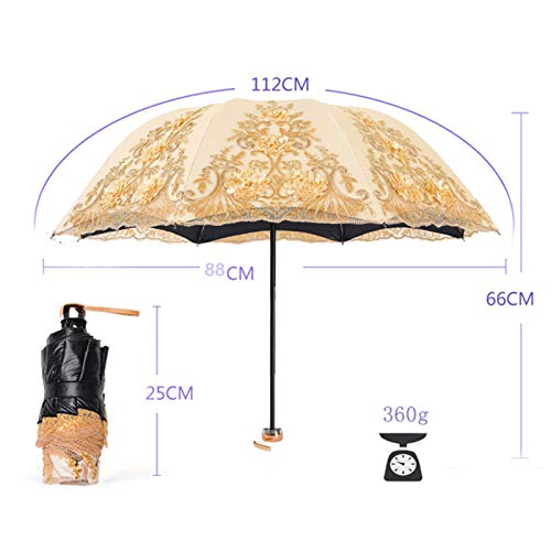 □ XXMK □ Paraguas a prueba de viento □ Colorido paraguas plegable lluvia señoras de doble capa de moda de gama alta del cordón del paraguas de la marca de gama alta de la boda del paraguas Paraguas de