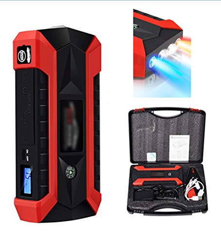 XYQCPJ Arrancador de Coche, Portátiles Emergencia Banco de Energía Multifunción Car Battery Jump Starter Pack 89800mAh 12V con Abrazaderas Linterna LED Brújula