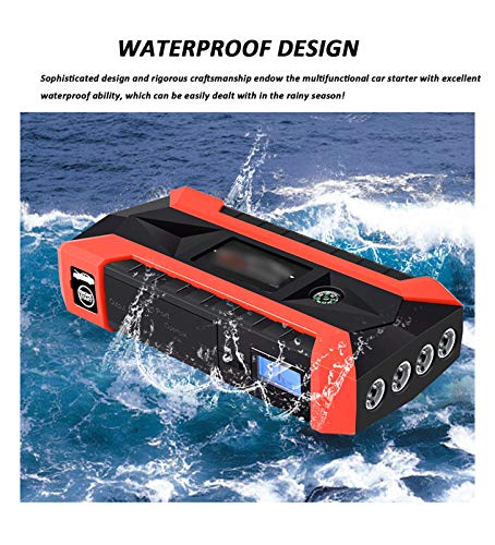 XYQCPJ Arrancador de Coche, Portátiles Emergencia Banco de Energía Multifunción Car Battery Jump Starter Pack 89800mAh 12V con Abrazaderas Linterna LED Brújula