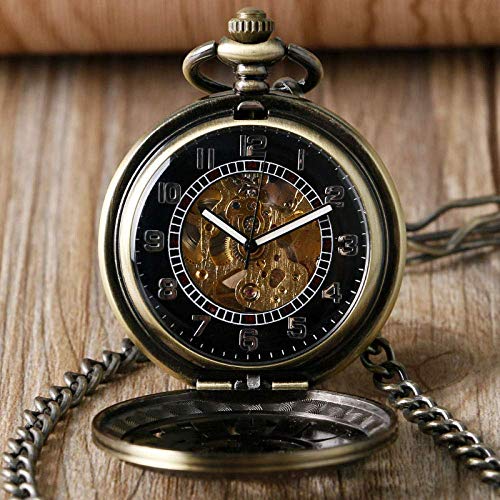 XYSQWZ Reloj De Bolsillo Cool Steam Poker Diseño Único Reloj De Bolsillo De Bronce Reloj Mecánico Automático Fob Reloj Antiguo Vintage Relogio De Bolso