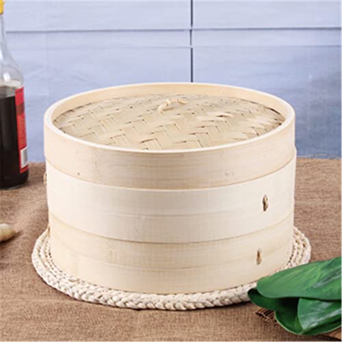 yaunli Vaporizador de Bambú Bambú Steamer Comercial Steamer Hogar Xiaolongbao Steamer Dim Sum Steamer aporizador Dim Sum (Color : Wood Color, Size : 30x15cm)