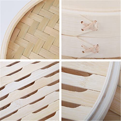 yaunli Vaporizador de Bambú Bambú Steamer Comercial Steamer Hogar Xiaolongbao Steamer Dim Sum Steamer aporizador Dim Sum (Color : Wood Color, Size : 30x15cm)