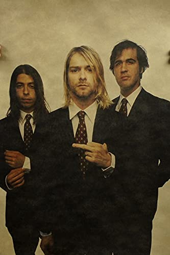 YCYY 4 Hojas Rock Band Vintage Krahn Paper Poster Bar Cafe Decoración Pintura 50 * 34Cm