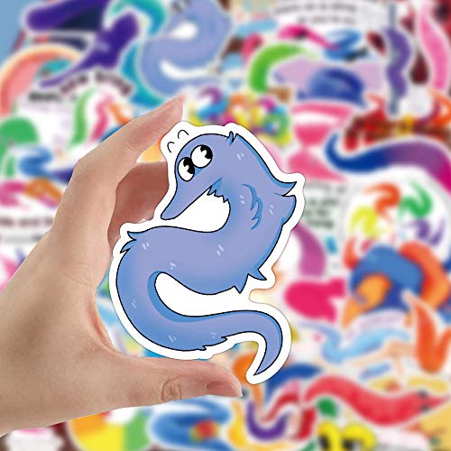 YCYY 50 Worms Do Not Repeat The Suitcase Sticker Waterproof Cell Phone Water Cup Computer Sticker Notebook Waterproof Graffiti Sticker