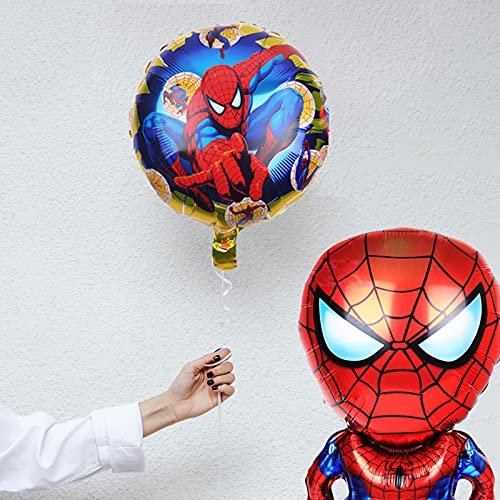 Yisscen Decoración de Cumpleaños Globo de Spiderman,Super Heroes Fiesta Temática Set de Decoración,Globos de Cumpleaños de Helio de Látex,Suministros de Decoración para Niños Globo de Aluminio