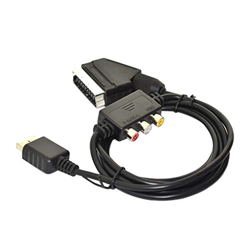 YJLLOVE YANGJIAOLIAN Ajuste para PlayStaion 2 Fit para PS2 Console TV Cable de Cable Cable Cable Scart Cable con Adaptador de Caja AV