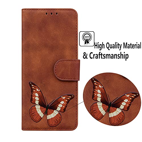 YKTO Bookstyle Cartera para Motorola Moto G9 Play/E7 Plus Billetera Soporte Abatible Funda Mariposa Apto Piel Folio Cuero PU Case Interior TPU Ranura Tarjeta para Motorola Moto G9 Play/E7 Plus-Marrón