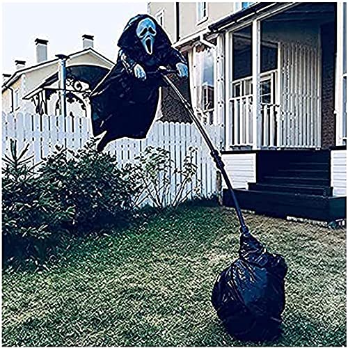 Yokbeer Ghostface Scream Scarecrow Halloween Garden Screaming Ghost Scary Witch Decoración Creativa Grim Reaper Nightmare Witch Decoración del Hogar de Halloween para Porche, Patio
