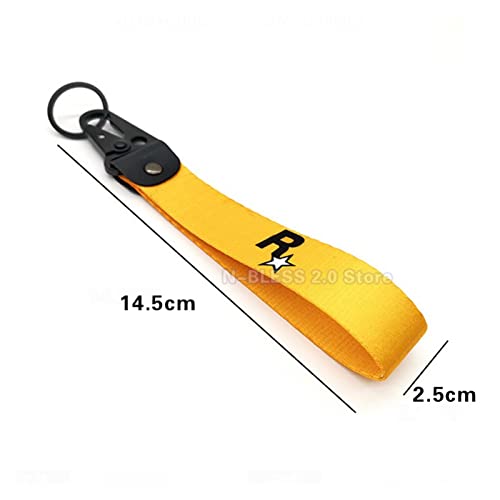 YONGHUISS Amarillo Muti-Colgante Tenedor Clave Durable Llave Correa Nylon Correa Correa Llavero Llavero keyfob Juego GTA Auto 5 Llavero for los Fans Key Ring (Color Name : Yellow)