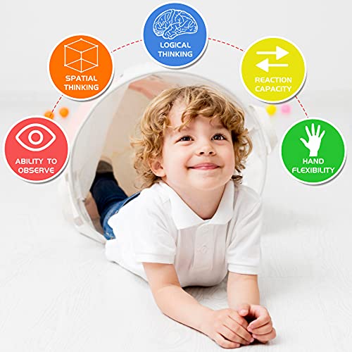 Yordawn Magic Snake con 24 Secciones Serpiente Mágica Cubo Magic Snake Puzzle Cube Juegos de Rompecabezas Juguetes Educativos para Niños Regalo para niños Adultos Arcoíris