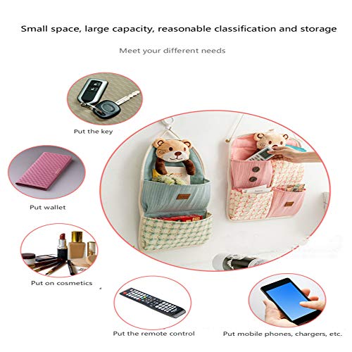 YOUYUANF Almacenamiento Cloth Key Mobile Phone Sundries Storage Bag Dormitory Artifact Door Hanging On The Wall Wall Student Multi-Layer Wall Hanging Bag