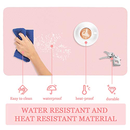 YSAGi Alfombrilla de Ratón Multifuncional Para Oficina, 80x40 cm Estera de Escritorio Antideslizante e Impermeable Cuero PU,Ultrafina,ideal Para la Oficina y el Hogar (Rosa)