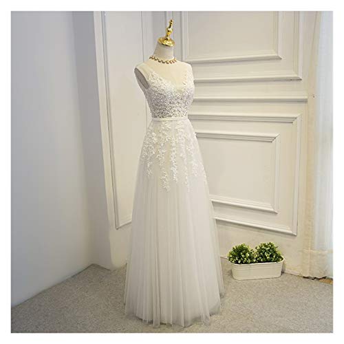 YTG Sexy Vestido de noite com Decote em v Robe de soirée 2020 Alta Qualidade Cinza Tule com Apliques Vestidos de noite Vestido de Festa Longo (Color : Céu Azul, Size : 10)