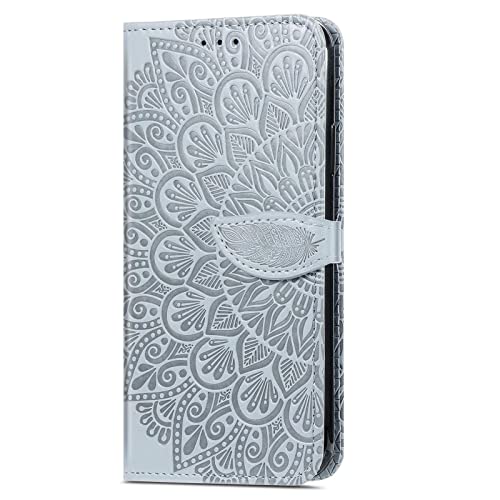 YukeTop Funda para Honor Play4, Carcasa de Billetera de Cuero PU de Primera Calidad, Ranuras para Tarjetas, Fundas Case para Honor Play4.(Gris)