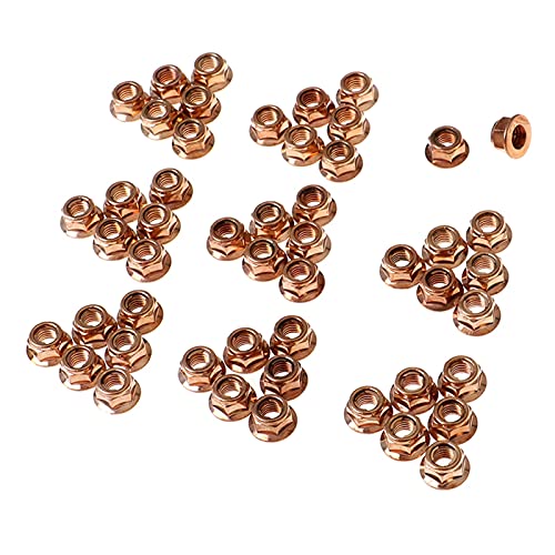 YUMONG Boutique Aizhen Tuerca de Escape de 50 Piezas M8 SW 13 Tuerca de Cobre Tuerca de Escape Codo de Codo Ajuste for Piezas de automóviles