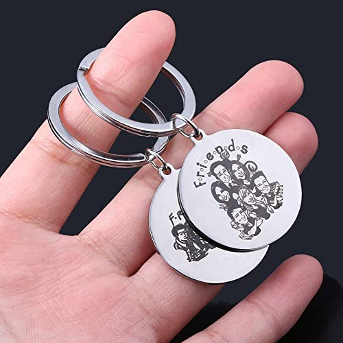 YYHMKB 2 piezas de AMIGOS amigos que rodean buenos amigos llavero con letras de acero inoxidable regalo de amistad para novias