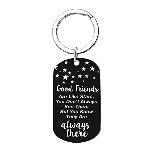 YYHMKB Llavero de acero inoxidable, marca militar, buenos amigos, regalo, letras, collar, joyería, llavero