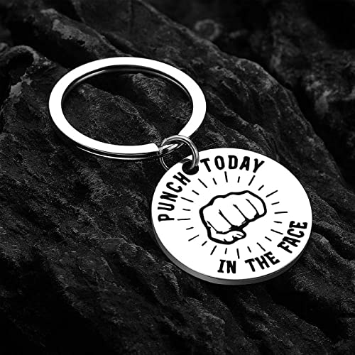 YYHMKB PUNCH TODAY regalo de acero inoxidable TN THE FACE medallón de metal 2 piezas