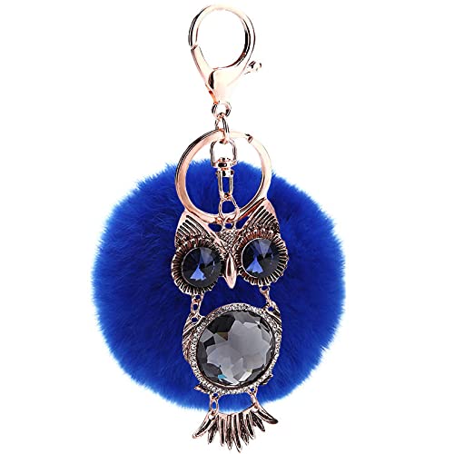 YYHMKB Retro búho llavero felpa colgante bolsa colgante teléfono móvil correa llavero regalo