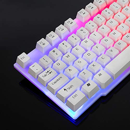 YZCH Gaming Keyboard,Wired Rainbow Led Backlit 104 Keys Mechanical Fell Wired USB Keyboards,RGB LED Backlit for Overwatch LOL