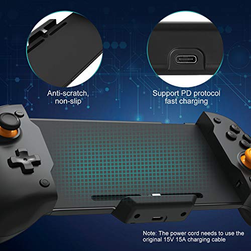Zacro Controller for N-Switch, Dual Motor Vibration Switch Controller Six-axis Gravity Sensor, Comfortable & Ergonomic Design NS Non-slip In-line Hand Grip Joy-Con Replacement for Male Hand Shape